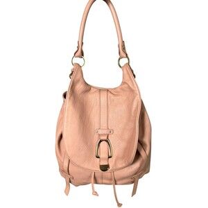 G.I.L.I. Roma Tote Shoulder Handbag Dusty Pink Pebbled Leather